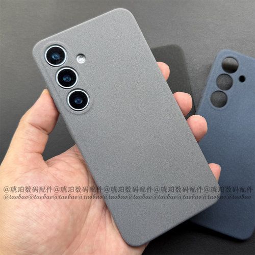粗磨砂颗粒感硅胶软壳适用三星GalaxyS25Ultra手机壳S25edge经典黑色S24+不沾指纹S23FE全包S22简约小众纯色1 - 图0
