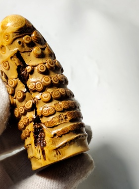 精品精工打磨竹根随行把件异形竹鞭虫噬把玩件文玩工艺品