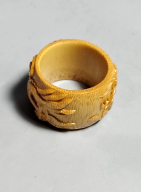 精品玉竹扳指纯手工打磨圆环跑环片古法金饰品葫芦配件文玩