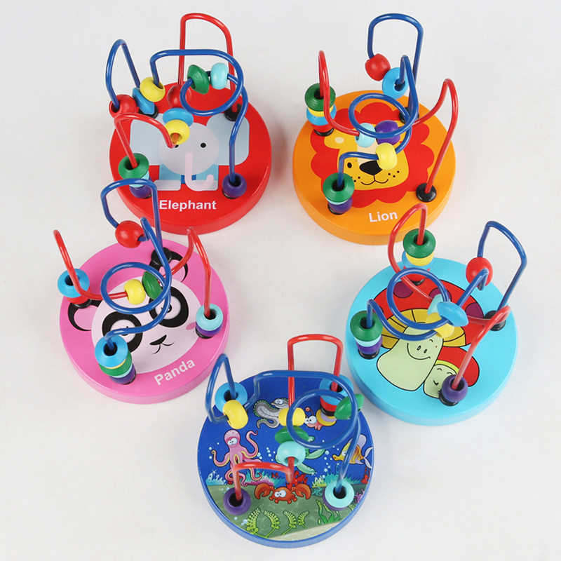 木质卡通小绕珠串珠婴儿童颜色认知宝宝木制动手动脑早教益智玩具,淘宝优惠券,粉丝福利购,淘宝优惠卷