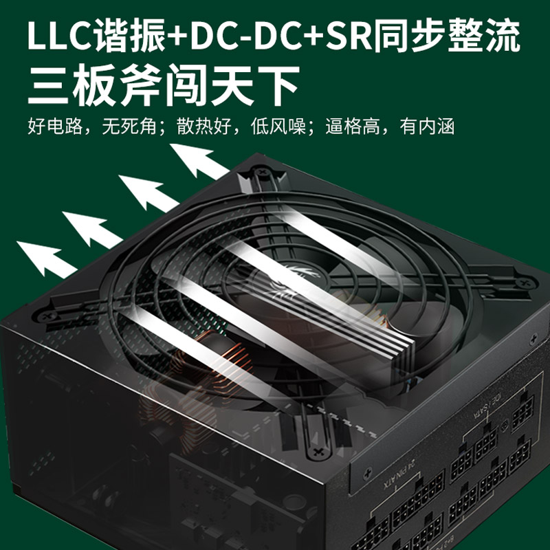 长城电源巨龙电源850W CQC能效认证全模块化台式机850W电源专业-图0