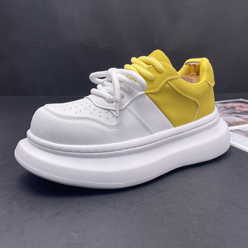 男鞋厚底小白鞋男士冬季新款时尚内增高面包鞋个性潮流运动休闲鞋 - 图3