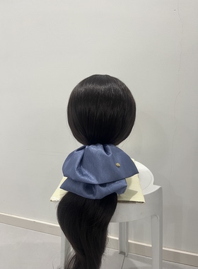 【时屿手作】蓝色缎面双层金属标温柔甜美裙摆抓夹