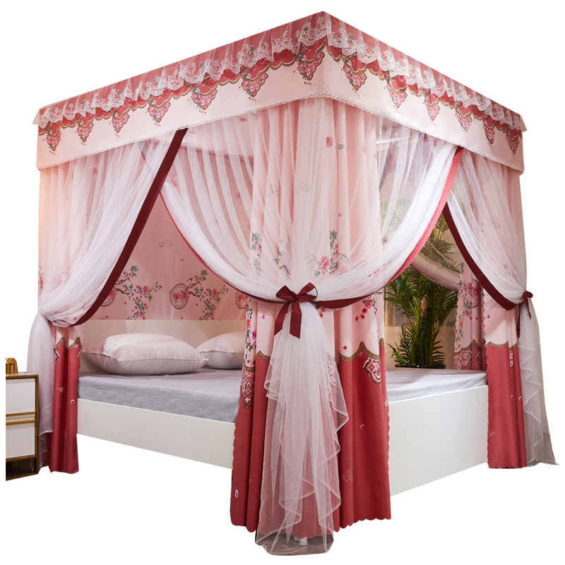 新款遮光床幔床帘蚊帐1.5m一体式卧室防尘布帘1.2米1.8双人床家用,淘宝优惠券,粉丝福利购,淘宝优惠卷