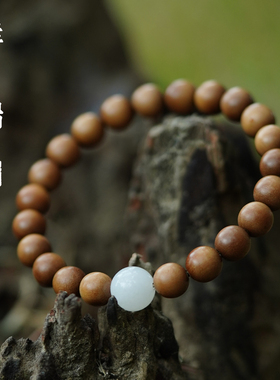 山川心语老山檀木佛珠手串