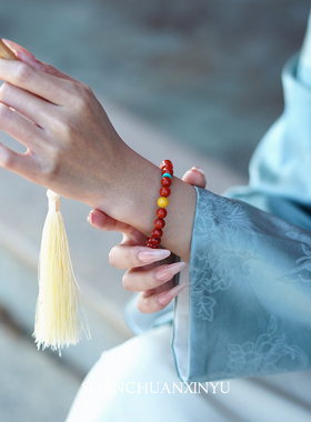 南红玛瑙手串天然红色玉石手链