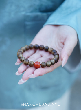 沉水级奇楠沉香南红手串男女款