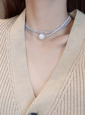高级感珍珠锁骨链叠夏轻奢小众