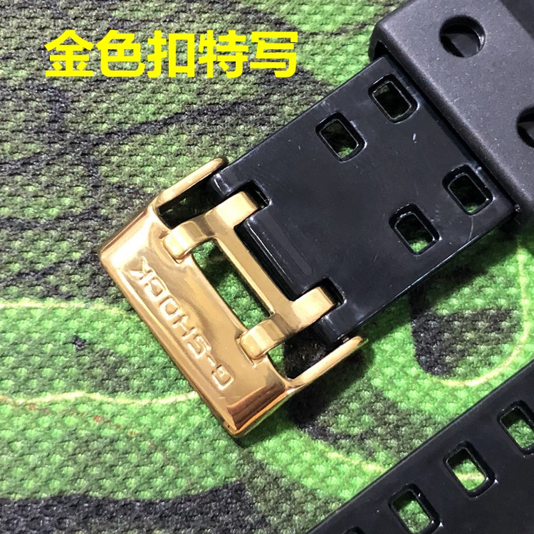 亮面黑色表带金色针扣 shock g 男 ga400 黑金表带配件 ga110gb 卡西欧 亮面黑色表带金色针扣 shock g 男 ga400 黑金表带配件 ga110gb 卡西欧