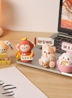 可爱卡通打工动物摆件