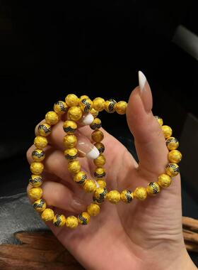 水贝黄金足金999编织手串 精工版新款情侣款手链送礼自带礼物