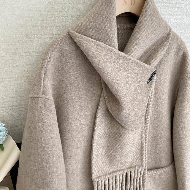 Double-sided cashmere coat, high-end mid-length Korean version