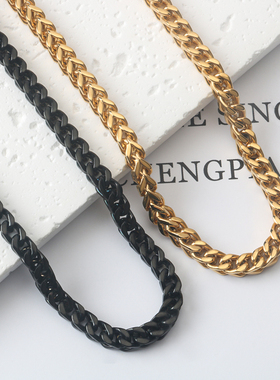 不锈钢钛钢男女双层抛光正反链