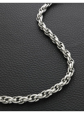 不锈钢扭麻花链O形蛋形双扣链钛钢男女项链粗朋克嘻哈锁骨蛇龙骨