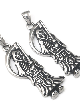 不锈钢钛钢男女死神镰刀项链