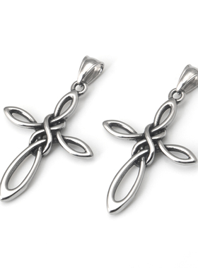 不锈钢钛钢男女爱尔兰十字架项链