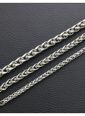 学生发型师朋克嘻哈不锈钢花篮链麦穗链龙骨链蛇骨链钛钢男女手链