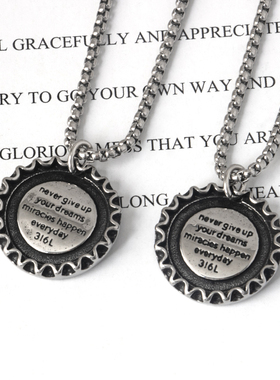 不锈钢钛钢男女可口可乐瓶盖项链