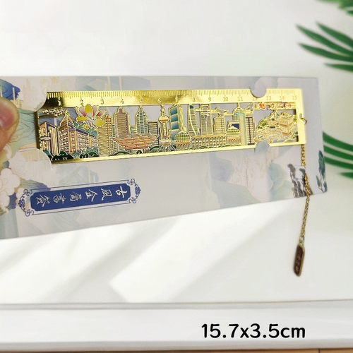 金属上海镂空书签直尺书签尺子流苏旅游纪念品文创礼品东方明珠 - 图2
