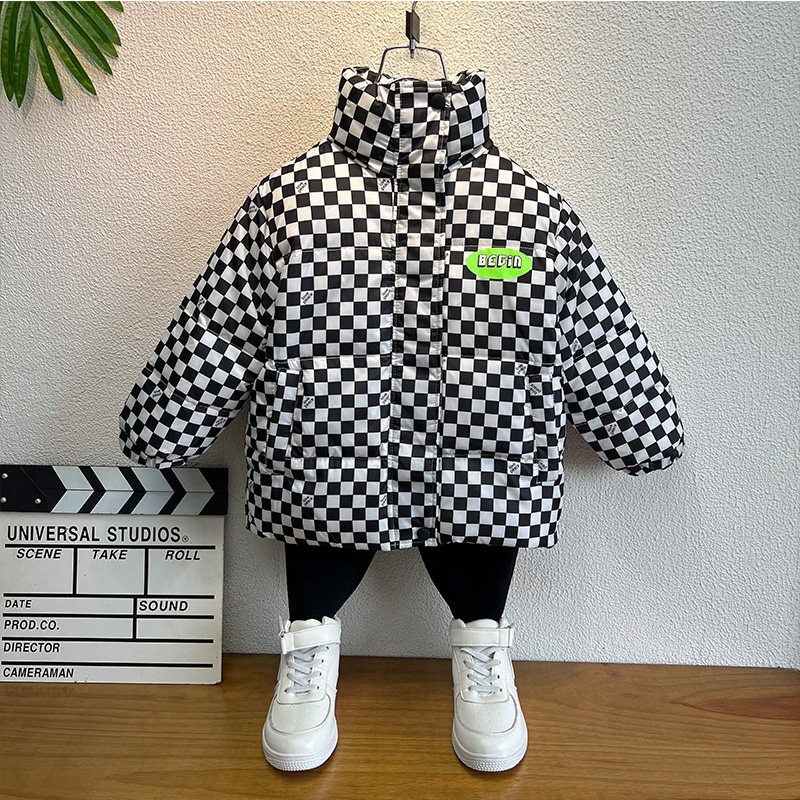 儿童轻薄羽绒服中长款2023新款大童洋气加厚格子女童男童冬季棉衣,淘宝优惠券,粉丝福利购,淘宝优惠卷