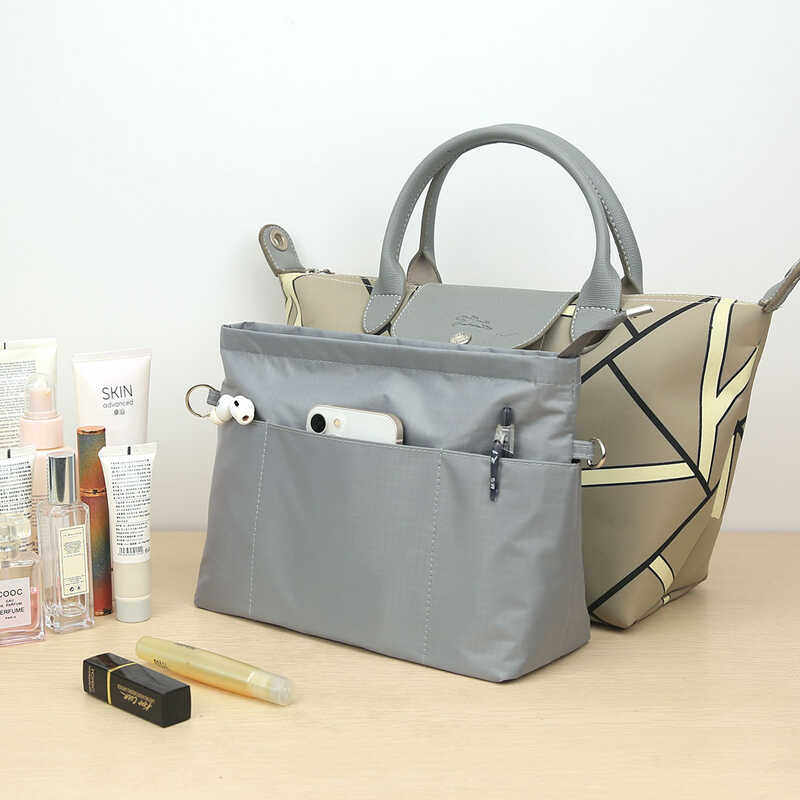 手提托特包内胆包包内袋袋拉链大中分隔整理收纳饺子包内衬包 - 图0