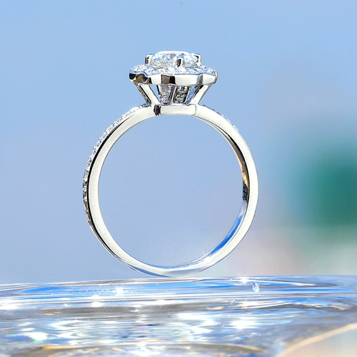 Бриллиантовое обручальное кольцо для влюбленных, с драгоценным камнем, 1 карат