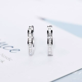 Натуральные платиновые золотые серьги, с драгоценным камнем, золото 750 пробы, розовое золото