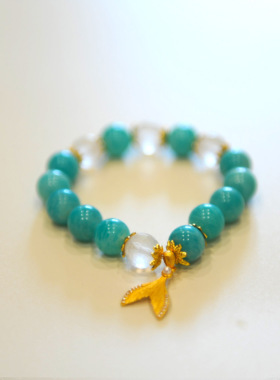 天河石白水晶原创设计礼物春夏女