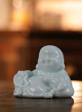 景德镇陶瓷弥勒佛摆件禅意茶室