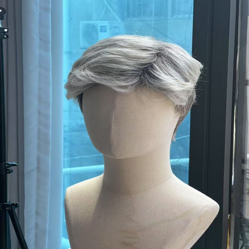 外国人假发帅气蓬松短发奶奶灰色假发欧美男士灰白发套演出假发,淘宝优惠券,粉丝福利购,淘宝优惠卷