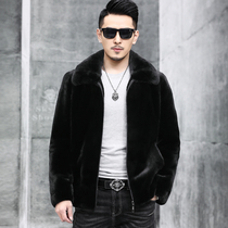 American Black Mink Gold Medal Level Mink Leather Jacket Mens Neckline Ferret Mink Fur Coats Short Fur Coats Fur Coats Winter