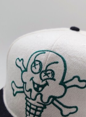 ICECREAM Cones And Bones Logo-embroidered Woven CapBBC羊毛款