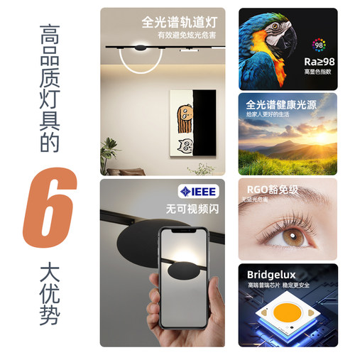 2025新款超薄明装轨道灯已接入米家APP智能客厅无主灯led餐厅吊灯 - 图1