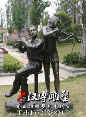玻璃钢古代乐器园林景观主题雕塑