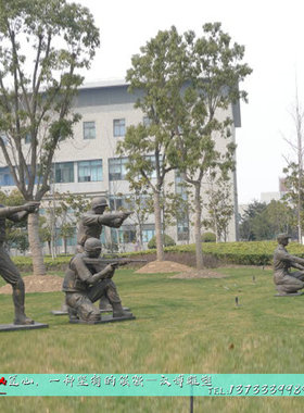 广场军人部队玻璃钢定制做铸铜