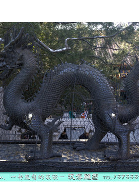 玻璃钢复古风神龙城市广场雕塑