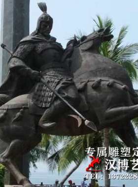 玻璃钢民俗骑马景观雕塑制作厂