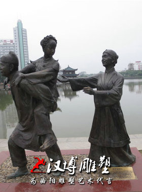 玻璃钢小吃街做生意迎宾人物雕塑