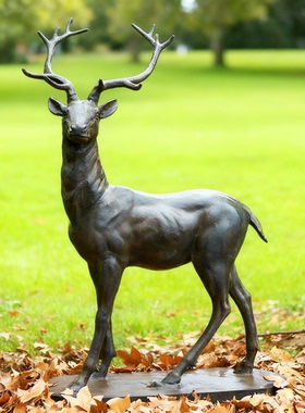 铸铜玻璃钢仿铜小鹿梅花鹿雕塑