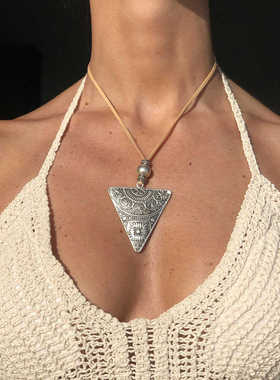 复古曼谷公园三角纹vintage项链