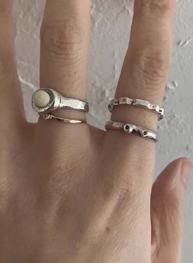 韩系中古风小众复古设计奶糖戒指