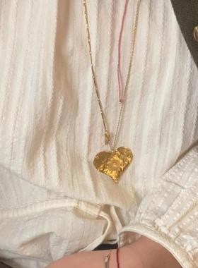 BKP手工纹理爱心项链韩素希同款