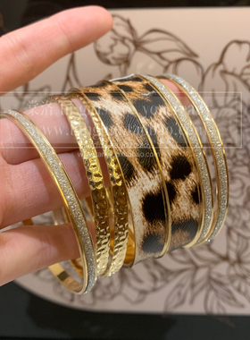 千禧腔调~多条装豹纹手环女欧美高级感叠戴手镯秋冬2026辣妹手饰