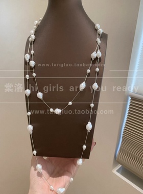 珍妮感个性异形珍珠项链女长款绕圈叠戴毛衣链高级感精致颈链2026