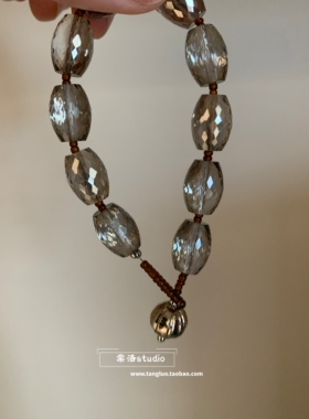 冷淡风捷克灰玻璃串珠手串女小众高级感轻奢手链日常百搭高级感潮