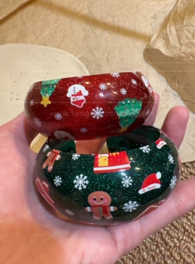 冬日限定 红色细闪雪花手镯女亚克力个性独特手链手飾品2026新款