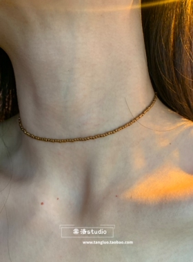 棠洛 日系进口捷克珠choker颈链女极细串珠锁骨链日常百搭高级感
