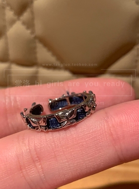 小众个性浅钛金星星戒指女叠戴牛仔蝴蝶食指戒指高级感日常百搭潮