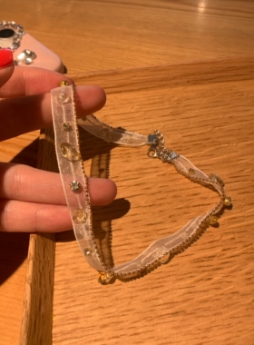 棠洛 「白色岛屿」choker白色系颈链纯欲感锁骨链布艺丝带项圈潮