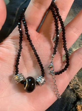 小众暗黑自制手作编绳串珠项链